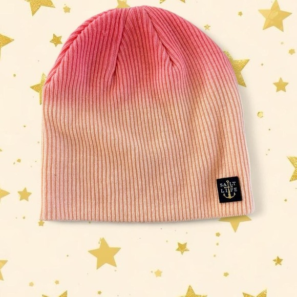 SALT LIFE Pink Peach Ombré Youth Beanie NWT - Picture 1 of 5